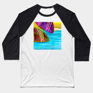 Pretty Watercolor Surfboards Baseball T-Shirt